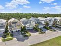 A residential street view with lush trees showing beautiful suburban homes at 1449 Fairview Cir, Reunion, FL 34747