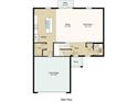 Main floor plan featuring a 2-car garage, kitchen, dining room, great room, and half bath at 571 Wayland Dr, Haines City, FL 33844