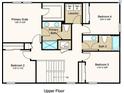 Upper floor plan featuring primary suite, bedrooms 2-4, laundry and 2 baths at 571 Wayland Dr, Haines City, FL 33844