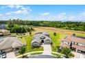 Stunning aerial view of the home surrounded by lush greenery and serene landscape at 1910 Donahue Dr, Ocoee, FL 34761