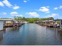 Canal view of waterfront homes, each with a private boat dock, offering convenient boat storage and access at 25931 Azalea Ln, Astatula, FL 34705