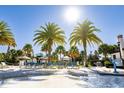Community pool area features palm trees, lounge chairs, and covered cabanas at 2432 Tangier Dr, Kissimmee, FL 34747