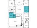 Detailed floor plan showcasing an open-concept design, four bedrooms, and a three-car garage at 2774 Sweet Acacia Dr, Clermont, FL 34711