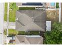 Aerial shot of the roof with backyard and neighborhood views, showing the property's layout and location at 252 Elgin Blvd, Davenport, FL 33897