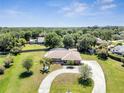 Expansive aerial view of the property showcasing the well-manicured lawn and circular driveway at 3150 Sawgrass Ct, Kissimmee, FL 34746