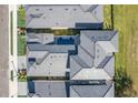 Aerial view showcasing the modern home designs, complete with a pool and perfectly aligned rooflines at 3024 Kensington Ave, Davenport, FL 33837
