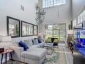 Bright living room with a sliding glass door, an accent rug, and a comfortable sectional sofa at 2012 Gold Spring Cv, Kissimmee, FL 34743