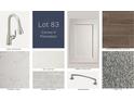 A design palette featuring Faucet Arbor Brushed, Sonoma Linen Cabinets, and Lagoon Countertops at 873 Pointe Emerson Blvd, Apopka, FL 32703
