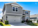 Charming two-story home with a two-car garage and meticulously manicured landscaping at 7649 Ragusa Way, Clermont, FL 34714