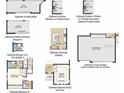 Floorplan options show optional outdoor kitchens, deluxe baths, bedrooms, studies and a three-car garage at 5223 Quillback Ln, St Cloud, FL 34771