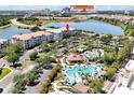 Aerial view of a condo with a beautiful pool area and nearby Orange County Convention Center at 4126 Breakview Dr # 40901, Orlando, FL 32819