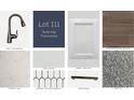 Interior selections showing the matte black faucet, white cabinets, wood tile flooring, lagoon countertop and ecru carpet at 17353 Beachgrass Aly, Winter Garden, FL 34787