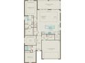 Detailed floorplan showcasing an open layout with gathering room, kitchen, cafe, and covered lanai at 1938 Spring Shower Cir, Kissimmee, FL 34744