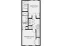 The home floor plan exhibits the layout of the primary suite, primary bath, bedroom two, and bath two at 3098 Skyline Loop, Kissimmee, FL 34758