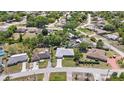 Neighborhood aerial view showcasing the home's location on a tree-lined street at 1889 Eden Dr, Deltona, FL 32725