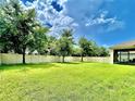 Expansive backyard featuring lush green grass and a privacy fence, perfect for outdoor activities and relaxation at 865 Bay Bridge Cir, Apopka, FL 32703