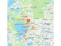 Map showing the property's proximity to local amenities and attractions, including beaches and theme parks at 865 Bay Bridge Cir, Apopka, FL 32703