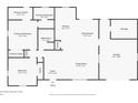 Detailed floor plan showcasing the layout of the home, including bedrooms, bathrooms, kitchen, living room, and garage at 219 Stribling Dr, Auburndale, FL 33823