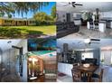 Collage showcasing the property's exterior, kitchen, bath, and pool at 36019 Clear Lake Dr, Eustis, FL 32736