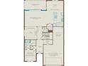 This detailed floor plan showcases the layout of the home, including the gathering room, cafe, kitchen, and garage at 5262 Foothills Preserve Loop, Mount Dora, FL 32757