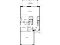 Open concept first floor plan featuring a kitchen, bedroom, great room, and garage access at 3389 Rolling Plains Cir, Clermont, FL 34714