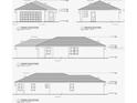 Detailed architectural drawings showcasing the front and rear elevations of the home at 563 Winogene Ave, Umatilla, FL 32784