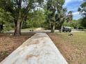 Long driveway leading to a property with ample outdoor space and landscaping potential at 31647 Mount Plymouth Loop, Sorrento, FL 32776