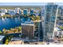 Aerial view of condo with city, lake, and park views providing a vibrant downtown living experience at 150 E Robinson St # 3408, Orlando, FL 32801