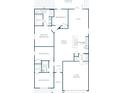 Detailed floor plan showcasing the layout of a four-bedroom home with a flex space, kitchen, and two-car garage at 3238 Viceroy Ct, Poinciana, FL 34759