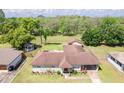 Spacious backyard featuring lush greenery and a separate shed at 604 S Oxalis Ave, Orlando, FL 32807