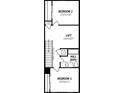 Second story floorplan showing the configuration of bedrooms, loft, and the hall bath at 9980 Red Canoe Aly, Orlando, FL 32832