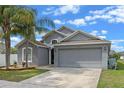 Charming single-story home with a two-car garage, well-maintained lawn, and lovely palm trees at 2407 Oakington St, Winter Garden, FL 34787