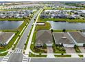 Stunning aerial view of a Primary-planned community featuring numerous homes, serene ponds, and lush green spaces at 13807 Tybee Beach Ln, Orlando, FL 32827