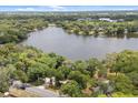 Scenic aerial view showcasing the property's serene lakefront setting surrounded by lush greenery at 613 Lake Ave, Altamonte Springs, FL 32701