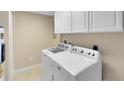 Laundry area with modern, white front-loading washer and dryer at 918 Lotus Vista Dr # 102, Altamonte Springs, FL 32714