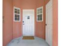 Welcoming front entrance featuring sidelight windows and security features for peace of mind at 1041 Park Ridge Cir, Kissimmee, FL 34746