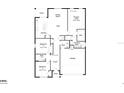 Detailed floor plan showcases the layout of the home, including the kitchen, bedrooms, and primary suite at 2013 Stone Wall Ct, Lake Hamilton, FL 33851