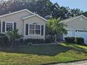 Attractive one-story home with an attached two-car garage, lush lawn and mature palm trees enhancing curb appeal at 3700 Plantation Blvd, Leesburg, FL 34748