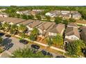 An aerial view showcases a neighborhood with well-maintained homes and lush landscaping at 7349 Ella Ln, Windermere, FL 34786