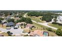Aerial view of homes in a residential area with mature trees and landscaping at 857 E Flag Ln, Kissimmee, FL 34759