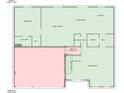 First floor plan featuring a living room, dining area, kitchen and bedrooms at 2658 Palmetto Ridge Cir, Apopka, FL 32712