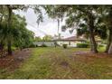 Large, private backyard surrounded by mature trees and lush greenery, creating a serene and secluded oasis at 789 Barger Dr, Deltona, FL 32738