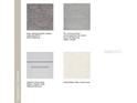 A view of the selected carpet, tile, cabinet, and quartz options for a cohesive design at 7315 Capstone Dr, Groveland, FL 34736