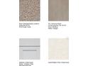 Sample of the standard carpet, tile, cabinet, and quartz countertop finishes at 7757 Waterscape Dr, Groveland, FL 34736