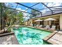 Screened pool area featuring lounge chairs and lush landscaping at 169 Winding Oaks Ln, Oviedo, FL 32765