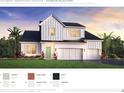 Striking two-story home showcasing modern farmhouse design with a three car garage and lush landscaping at 1059 Gloryland Ct, Sanford, FL 32771