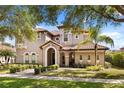Charming home features a well-manicured lawn, complemented by mature trees and lush landscaping at 9032 Tavolini Ter, Windermere, FL 34786