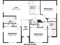 Detailed second floor plan showing the layout of the loft and four bedrooms at 13123 Faro Ct # 23, Winter Garden, FL 34787