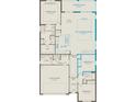 Detailed floor plan showcasing a three-bedroom layout, kitchen, lanai, and two-car garage at 3361 Orange Rose Loop, Apopka, FL 32712
