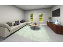 Bright living room featuring a large sectional sofa, modern decor, and plenty of natural light at 16544 Silver Brook Way, Winter Garden, FL 34787